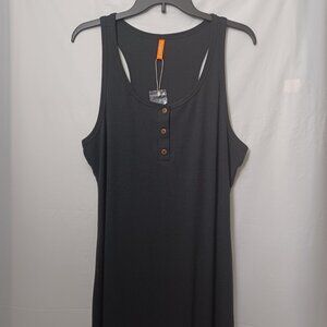 FEIERSI SLEEVELESS RIBBED TANK MIDI DRESS